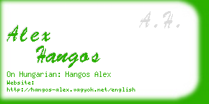 alex hangos business card